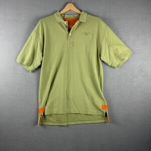 Orvis Polo Shirt Mens Med Light Green Short Sleeve Golf Fishing Cotton Collared